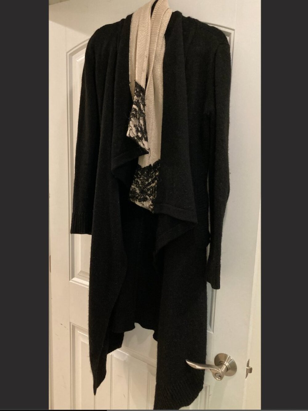 Alexander McQueen 100% Yak Wool Blanket Cardigan Reworked Antique Silk Chantilly - Picture 5 of 9